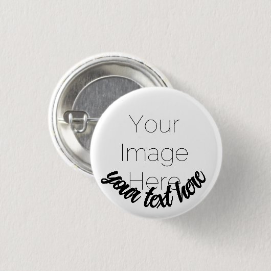 Custom Photo Button Pin – Personalized text Badge (Vorne & Hinten)