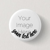 Custom Photo Button Pin – Personalized text Badge (Vorderseite)