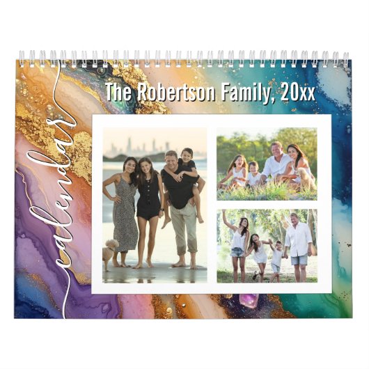 Custom Photo Calendar Beautiful Glitter Agate Kalender (Titelbild)