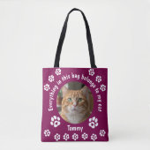 Custom Photo Cat Lover Tote Bag Tasche (Vorderseite)
