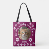 Custom Photo Cat Lover Tote Bag Tasche (Rückseite)