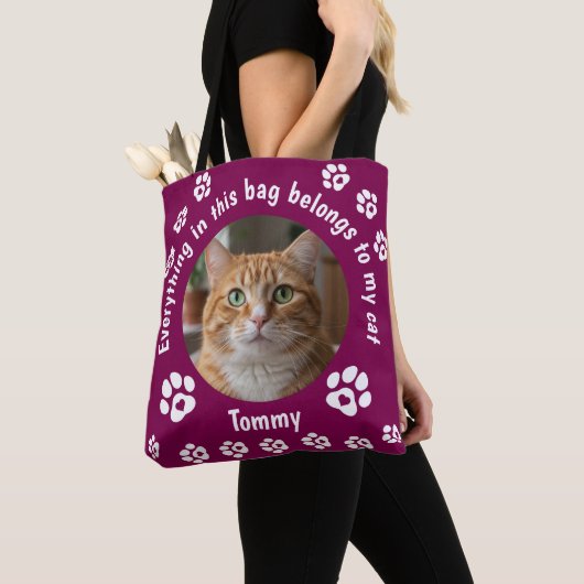 Custom Photo Cat Lover Tote Bag Tasche (Von Nahem)