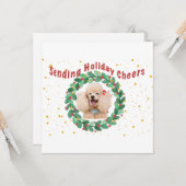 Custom Photo Christmas Card with  Wreath Karte (Vorderseite/Rückseite Beispiel)