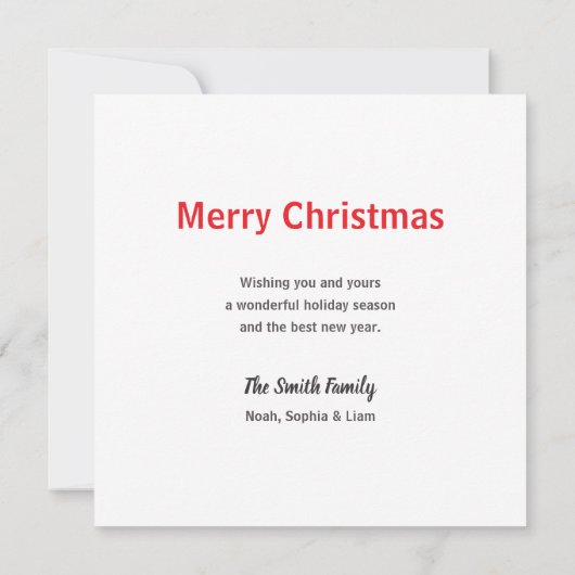 Custom Photo Christmas Card with Wreath Karte (Rückseite)