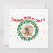 Custom Photo Christmas Card with Wreath Karte (Vorderseite)