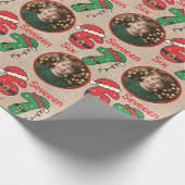 Custom Photo Christmas Gift Wrap 6-7 Trendy Geschenkpapier (Ecke)
