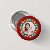 Custom Photo Christmas Holiday Light Bulbs Button (Vorne & Hinten)