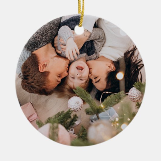 Custom Photo Christmas  Keramik Ornament (Vorne)