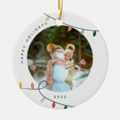 Custom Photo Christmas Ornament with Lights (Vorne)