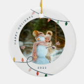 Custom Photo Christmas Ornament with Lights (Hinten)