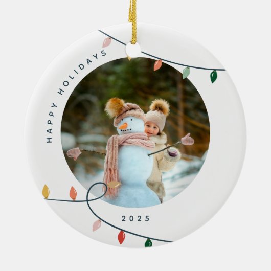 Custom Photo Christmas Ornament with Lights (Hinten)