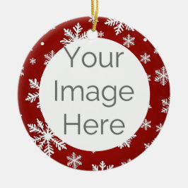 custom photo christmas snow  keramik ornament