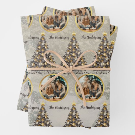 Custom Photo Christmas Wrapping Paper Geschenkpapier Set (Beispiel)