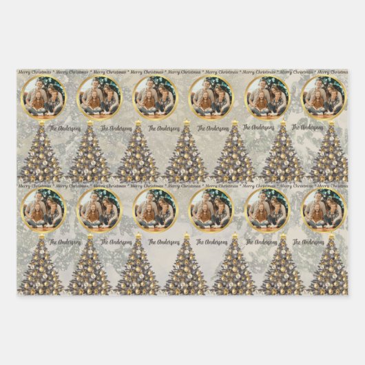 Custom Photo Christmas Wrapping Paper  Geschenkpapier Set (Vorderseite)