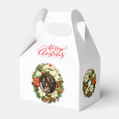 Custom Photo Christmas Wreath Favor Gift Box Geschenkschachtel (Rückseite)