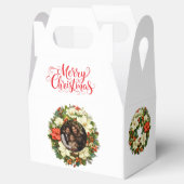 Custom Photo Christmas Wreath Favor Gift Box Geschenkschachtel (Geöffnet)