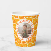 Custom Photo & Citrus Birthday  Pappbecher (Vorderseite)
