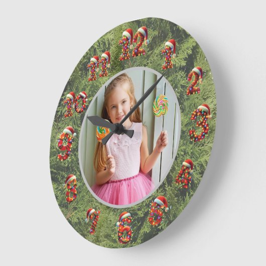 Custom Photo Clock | Gift for Christmas Große Wanduhr (Winkel)