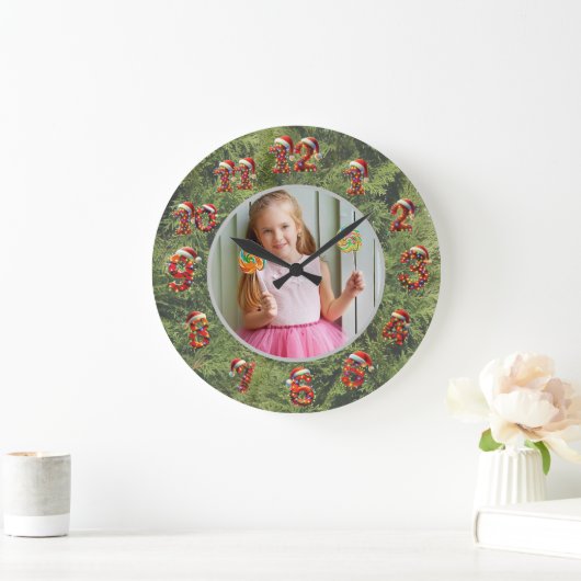 Custom Photo Clock | Gift for Christmas Große Wanduhr (Zuhause)