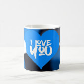 Custom Photo Coffee Mug with Blue Heart Design Kaffeetasse (Mittel)