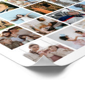 Custom Photo Collage 100 Pictures Square Grid Poster (Ecke)