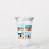 Custom Photo Collage Acrylic Tumbler with Text Acryltrinkbecher (Vorderseite)