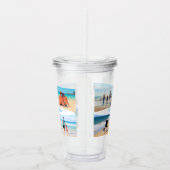 Custom Photo Collage Acrylic Tumbler with Text Acryltrinkbecher (Rechts)