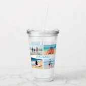 Custom Photo Collage Acrylic Tumbler with Text Acryltrinkbecher (Rückseite)