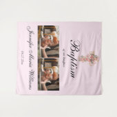Custom Photo Collage Christening Baptism Backdrop Wandteppich (Vorderseite (Horizontal))