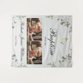 Custom Photo Collage Christening Baptism Backdrop Wandteppich (Vorderseite (Horizontal))