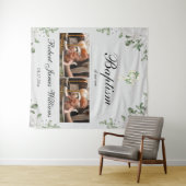 Custom Photo Collage Christening Baptism Backdrop Wandteppich (Beispiel (Horizontal))