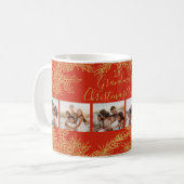 Custom Photo Collage Elegant Grandma's Christmas Kaffeetasse (Vorderseite Links)