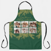 Custom Photo Collage Elegant Grandma's Christmas Schürze (Vorderseite)