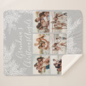 Custom Photo Collage Elegant Grandma's Christmas Sherpadecke (Vorderseite (Horizontal))
