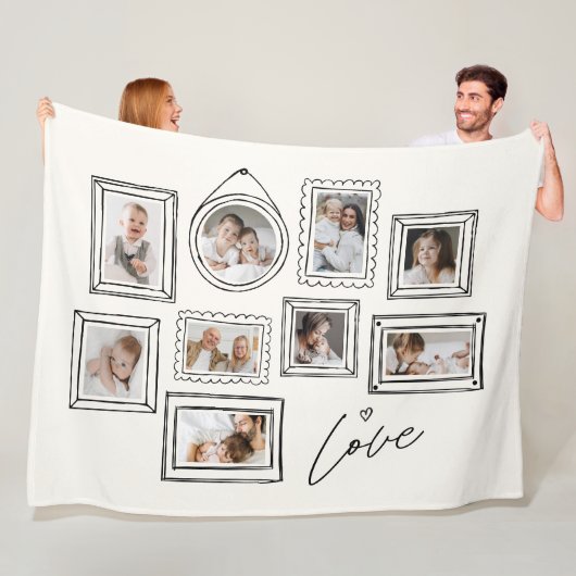 Custom Photo Collage Family Love Fleecedecke (Beispiel)