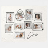 Custom Photo Collage Family Love Fleecedecke (Vorderseite (Horizontal))