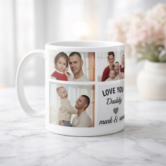 Custom Photo Collage for Dad Jumbo-Tasse