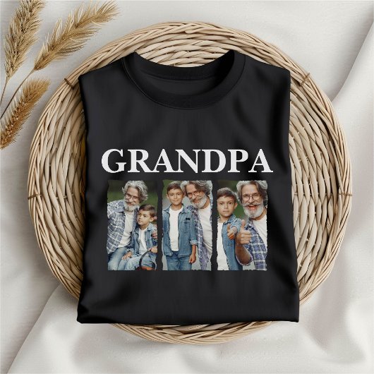 Custom Photo Collage Grandpa – Personalized Gift T-Shirt
