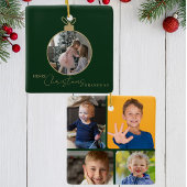 custom photo collage Merry Christmas bauble Keramikornament