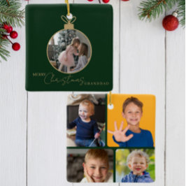custom photo collage Merry Christmas bauble Keramikornament