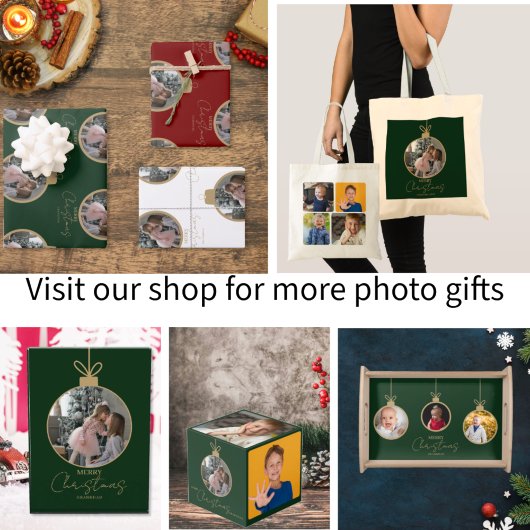 custom photo collage Merry Christmas bauble Spielkarten