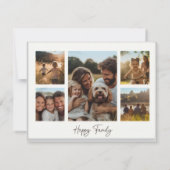 Custom Photo Collage | Modern Minimal Monogram  Mitteilungskarte (Rückseite)