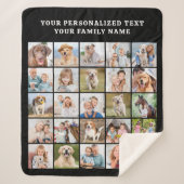 Custom Photo Collage Personalized Black 25 Picture Sherpadecke (Vorderseite)