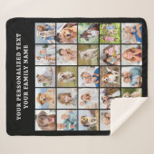 Custom Photo Collage Personalized Black 25 Picture Sherpadecke (Vorderseite (Horizontal))