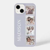Custom Photo Collage Personalized Lavender iPhone Hülle (Rückseite)