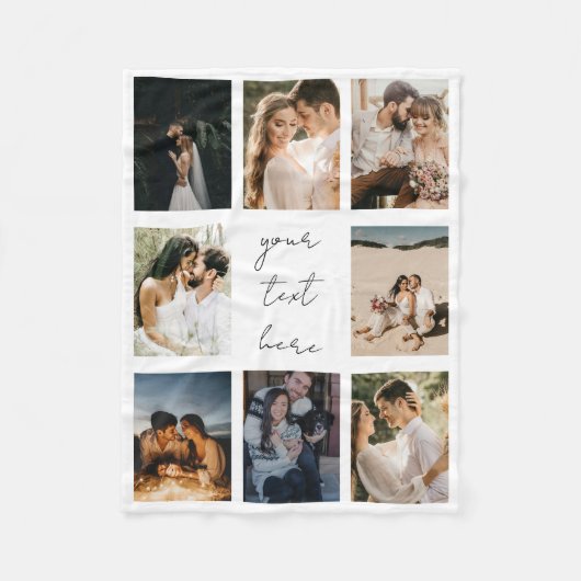 Custom Photo Collage Personalized Picture Family Fleecedecke (Vorderseite)