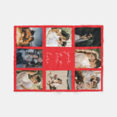 Custom Photo Collage Personalized Picture Romantic Fleecedecke (Vorderseite (Horizontal))