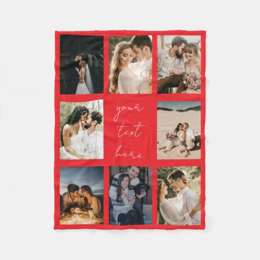 Custom Photo Collage Personalized Picture Romantic Fleecedecke (Vorderseite)