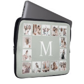 Custom Photo Collage Personalized Sage Green Laptopschutzhülle (Vorne Rechts)