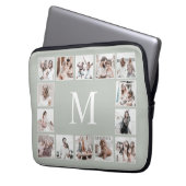 Custom Photo Collage Personalized Sage Green Laptopschutzhülle (Vorderseite Links)